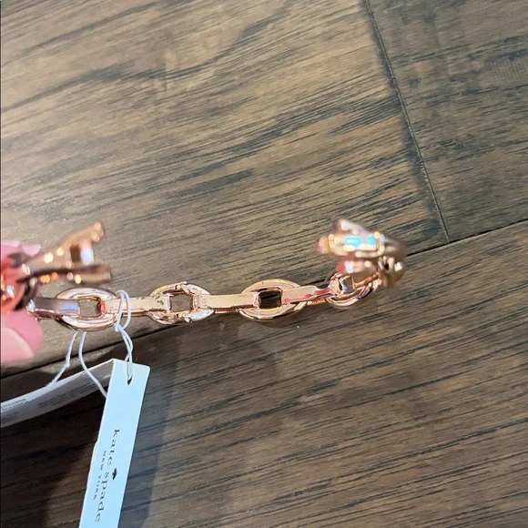 New With Tags Kate Spade Rose Gold Chain Reaction Bangle - Picture 4 of 7